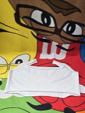 Skims White Cotton Crop Top. Size 2XL